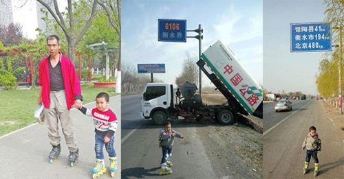 Cha dẫn con 4 tuổi trượt patin 540km để... dạy cách sống - 1 Cha dẫn con 4 tuổi trượt patin 540km để... dạy cách sống - 1