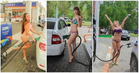 Đua nhau mặc bikini để nhận xăng miễn phí - 1 Đua nhau mặc bikini để nhận xăng miễn phí - 1