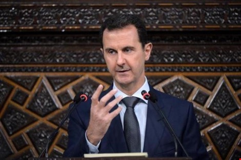 Tổng thống Syria Bashar al-Assad phát biểu trước Quốc hội Syria đầu tháng 6. (Ảnh: SANA)