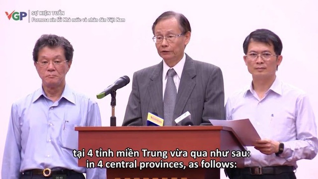 Hành trình truy tìm chất kịch độc dưới đáy biển - 3
Hình ảnh lãnh đạo Formosa cúi đầu xin lỗi Nhà nước và Nhân dân Việt Nam được phát tại buổi họp báo Chính phủ.