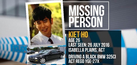 Thanh niên nghi là người Việt mất tích ở Úc đã được tìm thấy - 1 Thanh niên tên Kiet Ho trong bức ảnh được đăng trên trang web cảnh sát liên bang Úc. Chiếc xe trong hình không phải là xe Kiet lái mà chỉ là hình minh họa. (Ảnh: AFP)