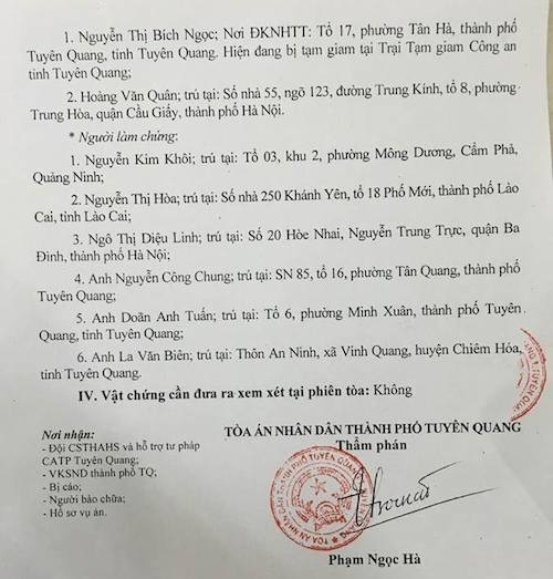 
TAND TP Tuyên Quang lại lên lịch xét xử vụ án liên tục bị kêu oan.

