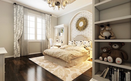 Ngắm biệt thự Tân cổ điển giữa lòng Hà Nội - 13
Phòng ngủ 2 dành cho con rộng 16m2 và được thiết kế gọn gàng, đơn giản.