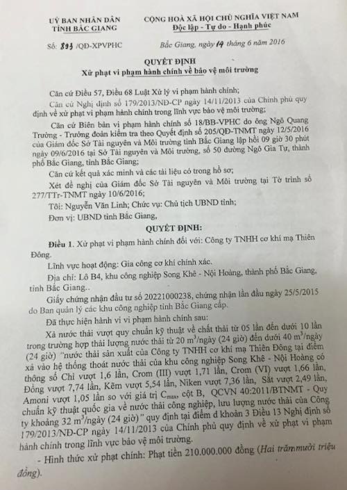 Thêm một doanh nghiệp thản nhiên đầu độc môi trường sống tại Bắc Giang - 1 Thêm một doanh nghiệp thản nhiên đầu độc môi trường sống tại Bắc Giang - 1