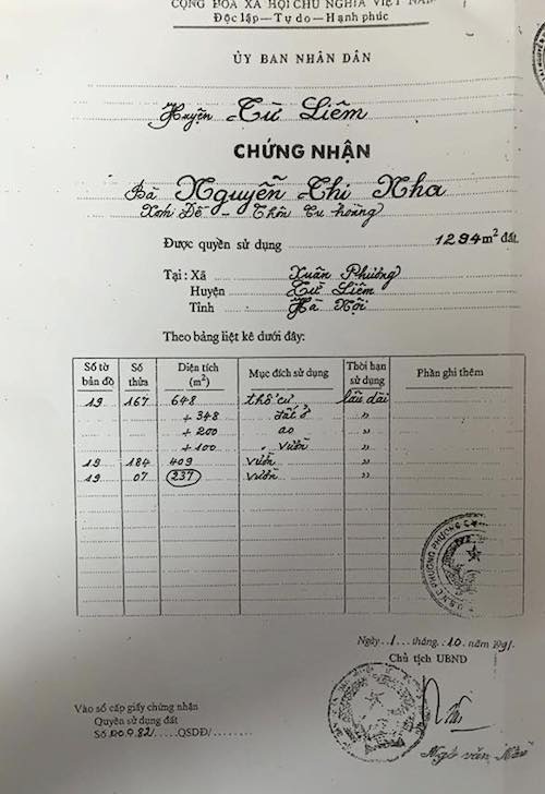 UBND quận Nam Từ Liêm tự chế “tuổi thọ” cho đất của dân: Ai sẽ chịu trách nhiệm? - 2
237m2 đất được UBND quận Nam Từ Liêm cấp sổ đỏ ghi rõ thời hạn sử dụng lâu dài.