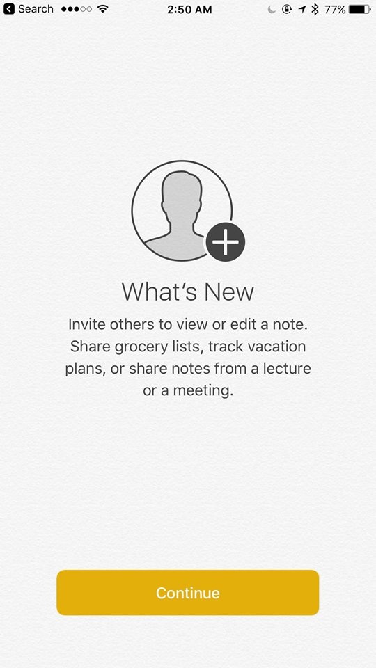 Trải nghiệm nhanh iOS 10 tại Việt Nam, rất nhiều tính năng mới - 8
Ứng dụng Note có tính năng mới, cho phép người khác có thể xem và sửa ghi chú.