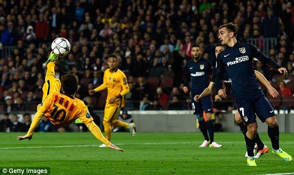 Barcelona - Atletico: Bại binh phục hận - 3
Messi luôn có duyên ghi bàn khi đối đầu Atletico