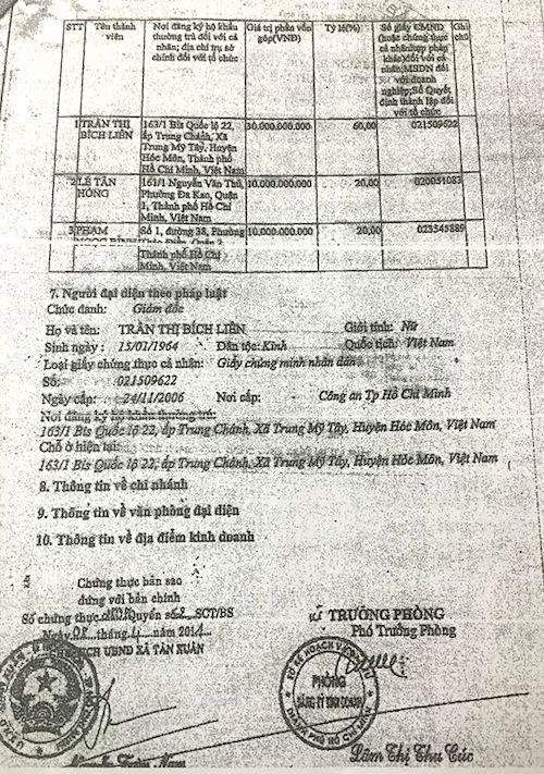 Công dân đề nghị giám định chữ ký làm rõ việc biến mất 40% cổ phần - 5
2 giấy chứng nhận đăng ký kinh doanh thể hiện 40% cổ phần của ông Cường, anh Trí đã biến mất.