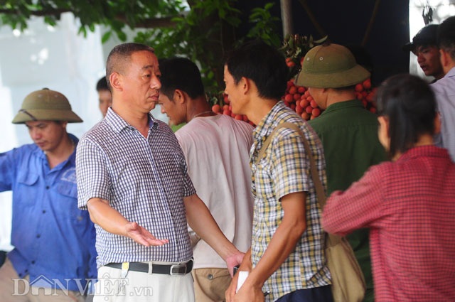 Thương lái Trung Quốc tràn ngập chợ vải thiều, ép giá nông dân - 12
Thương lái họ Đổng đến từ Tây An,Trung Quốc (trái) chuyên bán buôn chia sẻ công việc làm ăn đang lỗ, không dám mua nhiều vì tình hình trong nước không tốt cũng như các chi phí đầu tư phát sinh.