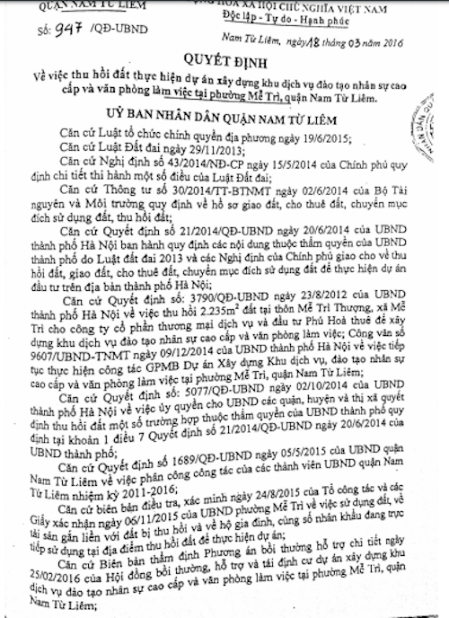 Hà Nội: Bị thu hồi đất giao cho doanh nghiệp, người dân khiếu nại yêu cầu làm rõ uẩn khúc - 5 Hà Nội: Bị thu hồi đất giao cho doanh nghiệp, người dân khiếu nại yêu cầu làm rõ uẩn khúc - 5