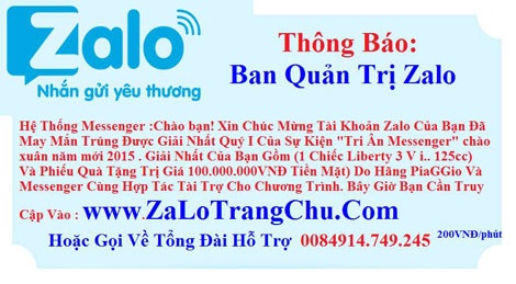 Giả thông báo trúng thưởng, lừa chiếm đoạt gần 2 tỉ đồng - 2 Thông báo của băng lừa đảo gởi chủ tài khoản trên mạng xã hội