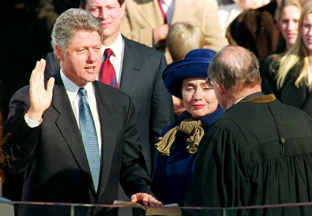 
Ông Bill Clinton trong lễ tuyên thệ nhậm chức tháng 1/1993.
