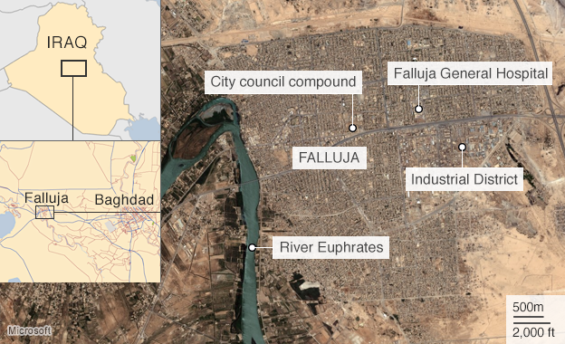 Iraq giành lại hoàn toàn thành phố Falluja từ tay IS, tiêu diệt 1.800 phiến quân - 3
Thành phố Falluja nằm cách thủ đô Baghdad chỉ 1 giờ lái xe. (Đồ họa: BBC)