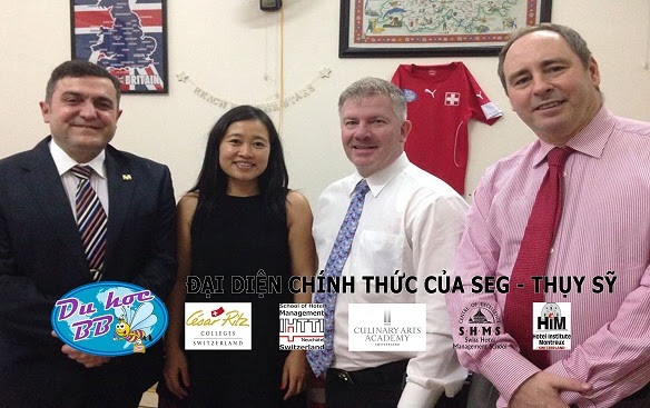 Buổi tìm hiểu thông tin và đăng kí du học Thuỵ Sĩ - 1
Ban giám đốc cùng CEO của Tập đoàn SEG, gồm các trường SHMS, IHTTI, Cesar Ritz, HIM và CAA tới thăm và tuyên dương dịch vụ xuất sắc về tư vấn và hỗ trợ du học Thụy Sĩ đối với công ty Du học BB Cầu Xanh