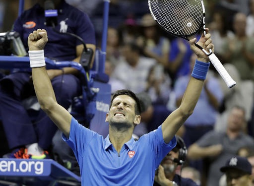 US Open: Djokovic giành tấm vé muộn vào tứ kết - 1
Niềm vui chiến thắng của Djokovic