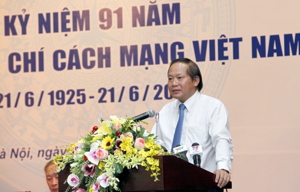 
Bộ trưởng Trương Minh Tuấn phát biểu tại buổi gặp mặt.
