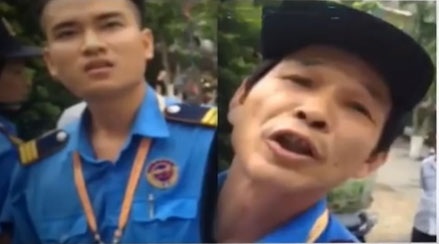 Vụ chặn xe cứu thương: Sẽ tìm đối tác bảo vệ mới tại BV Nhi Trung ương - 1
2 trong 3 bảo vệ đã bị cho nghỉ việc (Ảnh căt từ clip)