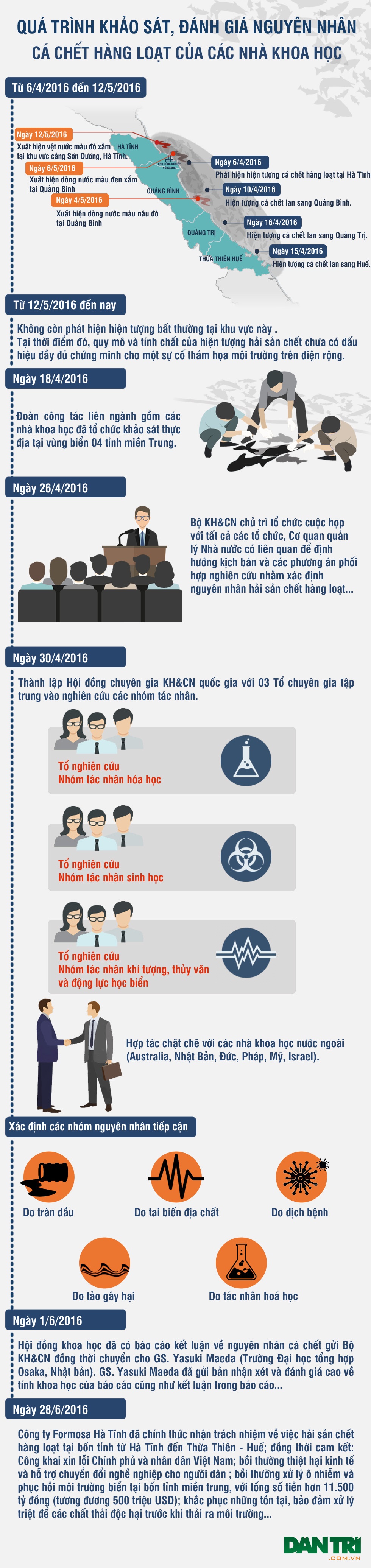 [Infographics]: Quá trình "truy tìm" nguyên nhân cá chết của các nhà khoa học - 1