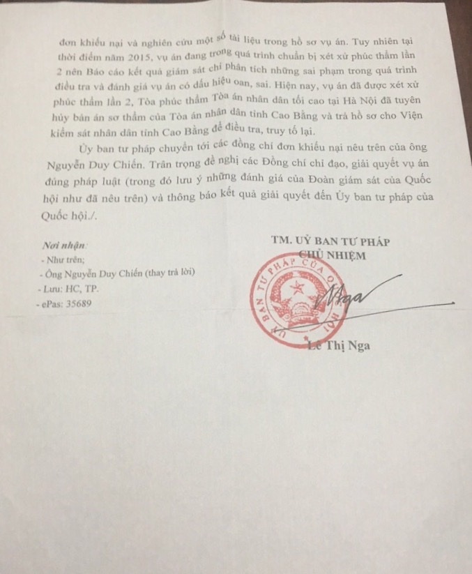 Ủy ban Tư pháp Quốc hội yêu cầu báo cáo vụ vợ chồng con trai kêu oan vì bị quy kết giết mẹ - 2 Ủy ban Tư pháp Quốc hội yêu cầu báo cáo vụ vợ chồng con trai kêu oan vì bị quy kết giết mẹ - 2