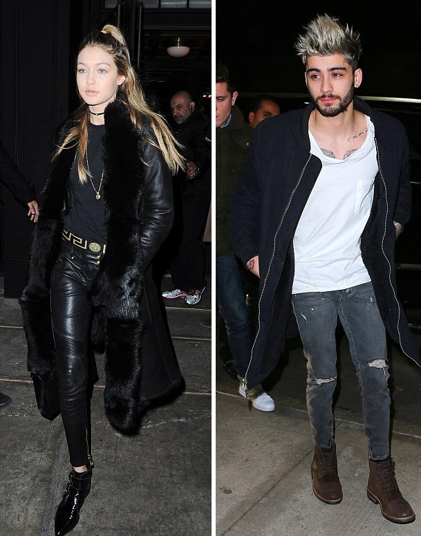 Gigi Hadid yêu say đắm cựu thành viên One Direction - 1
Gigi Hadid sành điệu trong buổi tối hò hẹn với Zayn Malik, tối 5/1.