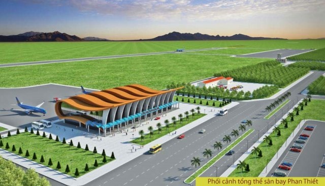Khẩn trương đẩy nhanh tiến độ sân bay Phan Thiết - 1 Phối cảnh tổng thể sân bay Phan Thiết (ảnh tư liệu)