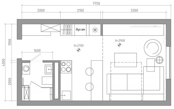 Gợi ý thiết kế căn hộ nhỏ dưới 30m vuông hiện đại và cá tính - 5 Gợi ý thiết kế căn hộ nhỏ dưới 30m vuông hiện đại và cá tính - 5