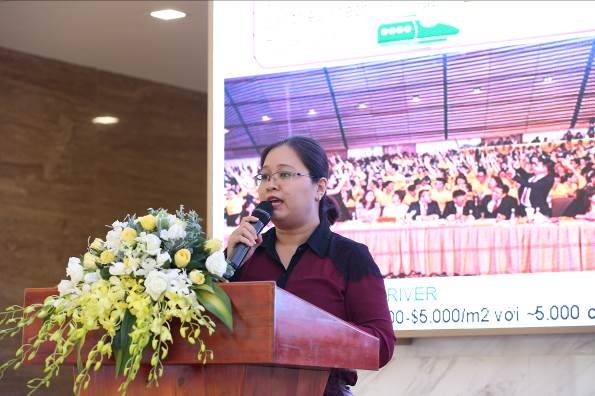 Bà Lê Hoàng Lan Như Ngọc - đại diện CBRE dự báo các dự án gần khu vực ga tàu điện có thể tăng giá 10-20% khi tàu điện đi vào hoạt động.