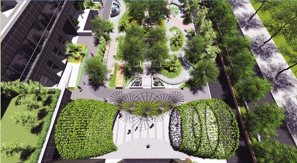 Khám phá không gian xanh EcoLife Tây Hồ - 2 Hệ thống Vòm xanh – cổng chào Greedome và cây ánh sáng