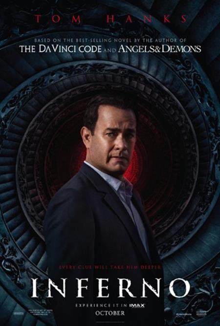 Loạt “bom tấn” chuyển thể không thể bỏ lỡ trong thời gian tới - 5 Sau “Mật mã Da Vinci” và “Thiên thần và ác quỷ”, bộ phim thứ ba nói về nhân vật Robert Langdon, “Hỏa ngục” sẽ dẫn dắt khán giả bước vào hành trình nghẹt thở giải mã những bí ẩn. Vừa qua, “Hỏa ngục” đã chính thức tung ra trailer đầu tiên, hé lộ những hình ảnh thơ mộng của nước Ý và một câu chuyện đầy kịch tính, hấp dẫn. Bộ phim dự kiến sẽ được khởi chiếu tại Việt Nam vào ngày 28/10/2016.