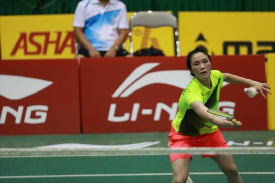 Vũ Thị Trang - tay vợt nữ duy nhất của cầu lông Việt Nam tham dự Olympic 2016 - 3 Vũ Thị Trang luôn thể hiện tinh thần quyết tâm trong thi đấu.