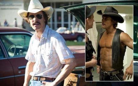 Nhìn lại kỷ lục ép cân kinh hoàng của các sao Hollywood - 3 Nam diễn viên Matthew Mcconaughey khi đóng phim “Dallas buyers club” cũng phải giảm tới 21 kg cho vai diễn một người bị HIV giai đoạn cuối