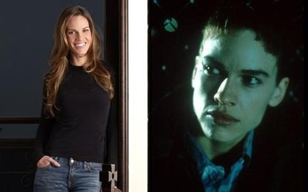 Nhìn lại kỷ lục ép cân kinh hoàng của các sao Hollywood - 5 Trong tác phẩm về đề tài đồng tính “Boys do not cry”, Hilary Swank đã giảm lượng mỡ trong cơ thể mình xuống chỉ còn 7%, ngoài ra, nữ diễn viên cũng nịt chặt ngực và sống như đàn ông trong suốt một tháng trời