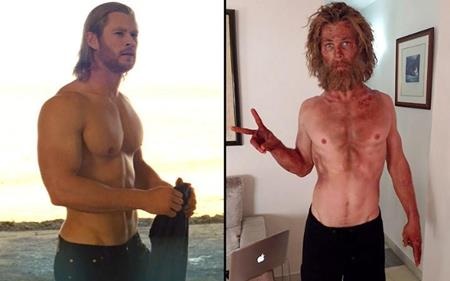 Những kỷ lục tăng, giảm cân nặng đáng sợ của các sao Hollywood - 1 Chris Hemsworth từng để lộ thân hình gầy gò xác xơ sau khi giảm tới 7kg bằng các phương pháp ép cân ngặt nghèo để chuẩn bị cho vai diễn trong bộ phim “Heart of the Sea”