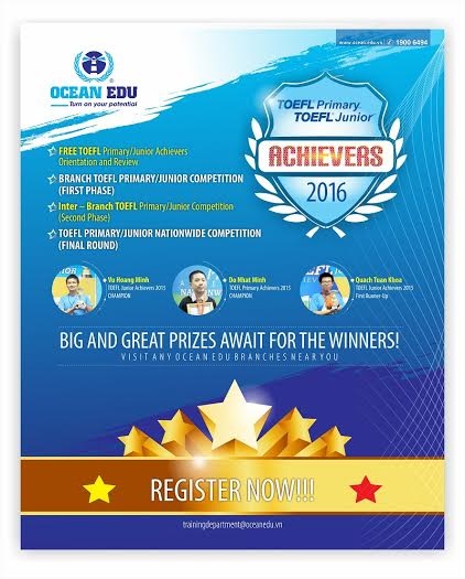 Học sinh Việt với cuộc thi TOEFL Primary & TOEFL Junior Achievers 2016 - 2