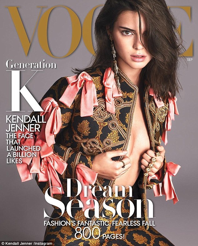 Kendall Jenner liên tục lên bìa tạp chí Vogue - 4
Kendall trên bìa tạp chí Vogue Mỹ số tháng 9