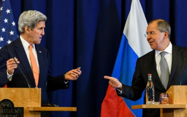 Nga, Mỹ đạt được thỏa thuận ngừng bắn ở Syria - 1
Ngoại trưởng Nga Sergey Lavrov và người đồng cấp Mỹ John Kerry. (Ảnh: AFP)