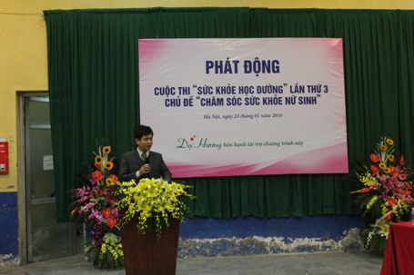 Phát động cuộc thi chăm sóc sức khỏe nữ sinh trên toàn quốc - 1 Ông Nguyễn Xuân Thành – Phó vụ trưởng Vụ THPT phát biểu tại buổi phát động.