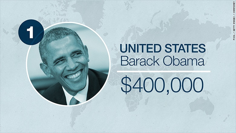 Lương Tổng thống Putin chỉ bằng 1/4 lương Tổng thống Obama - 1 Lương của Tổng thống Obama là 400.000 USD/năm, cộng với khoản trợ cấp miễn thuế 50.000 USD/năm