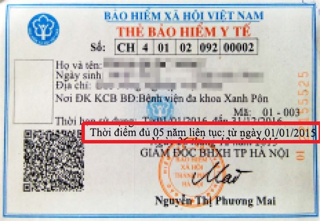 BHXH VN giải thích về dòng chữ “Thời điểm đủ 5 năm …” trên thẻ BHYT - 1 BHXH VN giải thích về dòng chữ “Thời điểm đủ 5 năm …” trên thẻ BHYT - 1