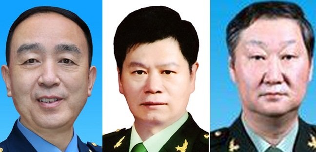 Lộ mặt một loạt tướng quân đội "tay nhúng chàm" - 1 Từ trái qua: Điền Tu Tư, Chu Lâm Hòa và Trương Minh