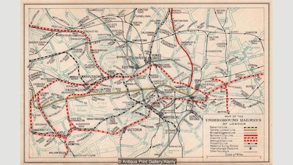 Bí mật kinh dị của tàu điện ngầm London - 1 Bản đồ đường ray London