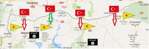 Thổ Nhĩ Kỳ chấp hành thỏa thuận ngừng bắn Syria? - 1 Đồ họa ảnh hưởng của Thổ Nhĩ Kỳ tại Syria.