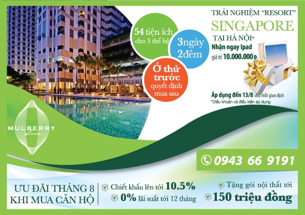 Gói quà tặng “khủng” dành riêng cho các cư dân tương lai của Mulberry Lane, chỉ có trong tháng 8