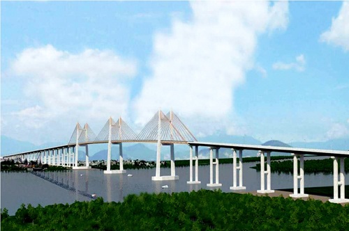 Thị trường BĐS Quảng Ninh “hút” dòng vốn lớn từ các nhà đầu tư - 2 Phối cảnh cầu Bạch Đằng bắc qua sông Bạch Đằng nối Quảng Ninh với Hải Phòng.