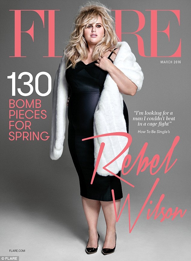 Sao Hollywood: Béo tròn vẫn xinh đẹp quyến rũ - 1
Rebel Wilson xinh đẹp trên tạp chí Flare số tháng 3/2016