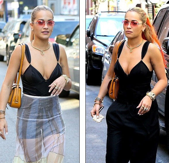 Sau tin đồn nâng ngực, Rita Ora diện áo hở bạo ra phố - 2
Ngôi sao ca nhạc - biểu tượng thời trang của xứ sương mù thu hút sự chú ý khi xuất hiện trên phố với trang phục mát mẻ