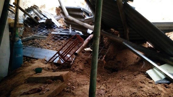 
Hiện trường vụ sạt lở đất vùi lấp 2 vợ chồng.
