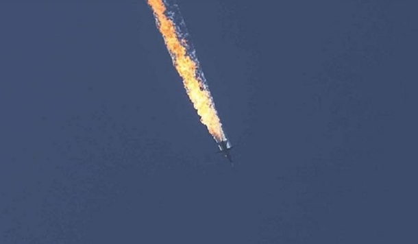 
Máy bay Su-24 của Nga bị bắn rơi ở biên giới Syria-Thổ Nhĩ Kỳ. (Ảnh: Getty)
