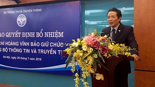 
Thứ trưởng Hoàng Vĩnh Bảo phát biểu tại lễ nhận quyết định.
