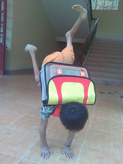 
Em Lương Văn Mậu khi đang học lớp 5. (Ảnh: Trọng Hưng)
